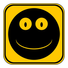 Smile face circle button.