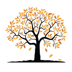 Vector Autumn Oak Tree