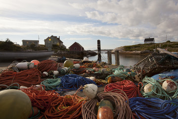 Fishing nets at Peggys Cove nova scotia