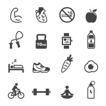 healthy and fitness icons