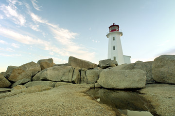 Fototapeta na wymiar Peggys Cove lighthouse Nova Scotia