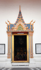 Obraz na płótnie Canvas Buddhism church door thailand