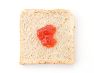 whole wheat bread with strawberry jam