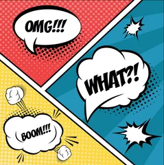 Eine Reihe von Comic-Blasen und Elementen in der Pop-Art, mit Halbton-Sha © UVAconcept