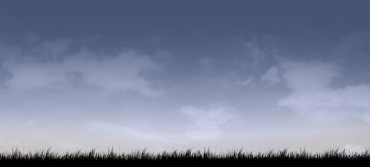 Fototapeta premium Full moon with night sky silhouette background