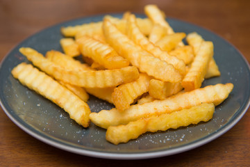 French Fries sprinkle salt for dinner