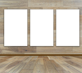 Blank frame in wood room for information message