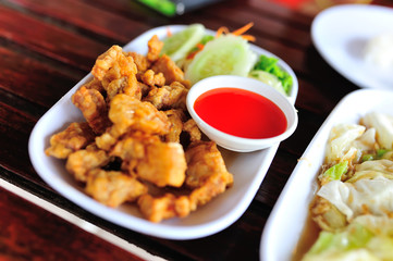 chicken fried in soft light
