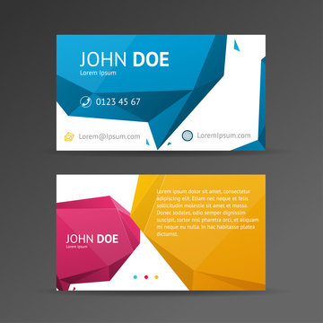 Vector abstract geometric bubble business card template 