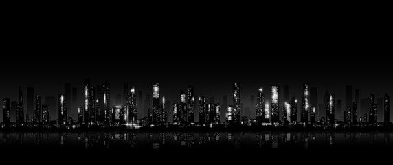 Night city skyline  - 85555970