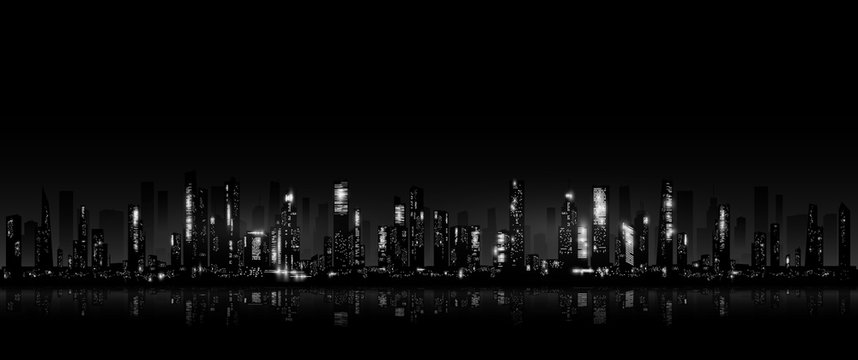 Night city skyline 