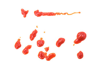 tomato ketchup on a white background