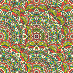 Ethnic floral seamless pattern