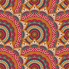 Ethnic floral seamless pattern