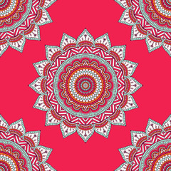 Ethnic floral seamless pattern