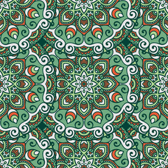 Fototapeta premium Ethnic floral seamless pattern