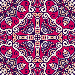 Ethnic floral seamless pattern