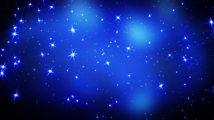 shining stars on blue background