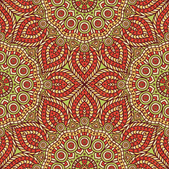 Ethnic floral seamless pattern