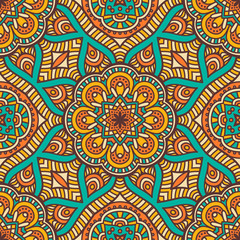 Ethnic floral seamless pattern