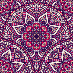 Ethnic floral seamless pattern