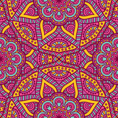 Ethnic floral seamless pattern