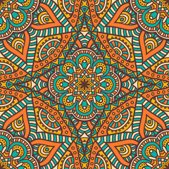 Ethnic floral seamless pattern