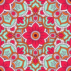 Ethnic floral seamless pattern
