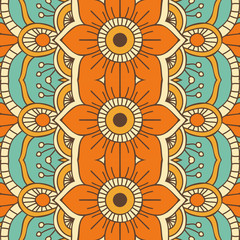 Ethnic floral seamless pattern