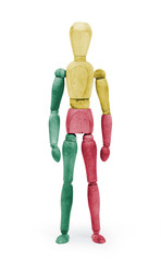 Wood figure mannequin with flag bodypaint - Benin