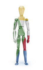 Wood figure mannequin with flag bodypaint - Comoros