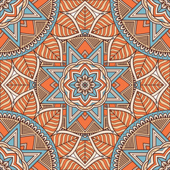 Ethnic floral seamless pattern