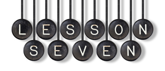 Typewriter buttons, isolated - Lesson seven