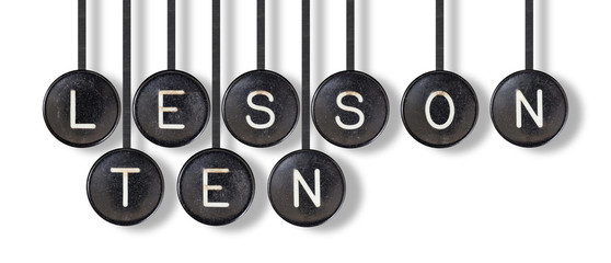 Typewriter buttons, isolated - Lesson ten