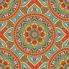 Ethnic floral seamless pattern