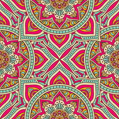 Ethnic floral seamless pattern