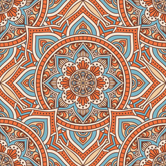Ethnic floral seamless pattern