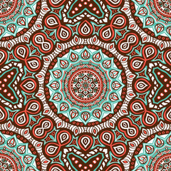Fototapeta premium Ethnic floral seamless pattern