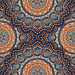 Ethnic floral seamless pattern