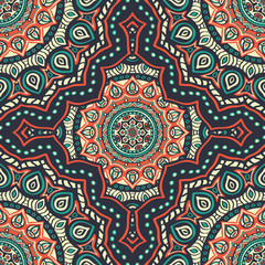 Ethnic floral seamless pattern