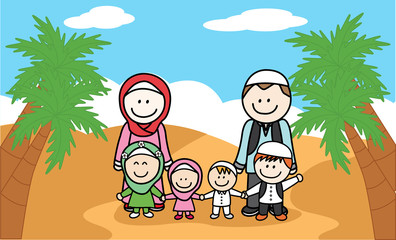 Obraz na płótnie Canvas Moslem family