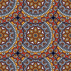 Ethnic floral seamless pattern