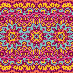 Ethnic floral seamless pattern