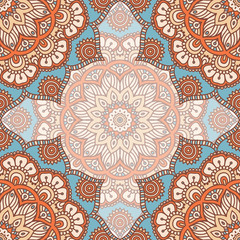 Ethnic floral seamless pattern