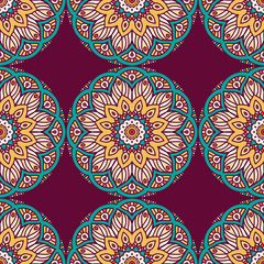 Ethnic floral seamless pattern