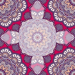 Ethnic floral seamless pattern
