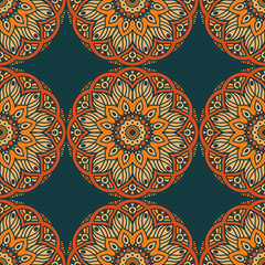 Ethnic floral seamless pattern