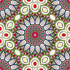 Ethnic floral seamless pattern