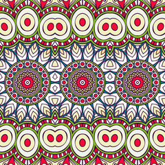 Naklejka premium Ethnic floral seamless pattern