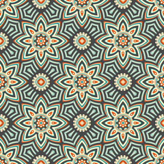 Fototapeta premium Ethnic floral seamless pattern